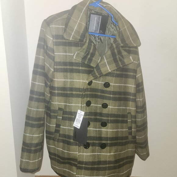 Jordan Craig Olive/Black Pea Coat - Picture 3 of 10